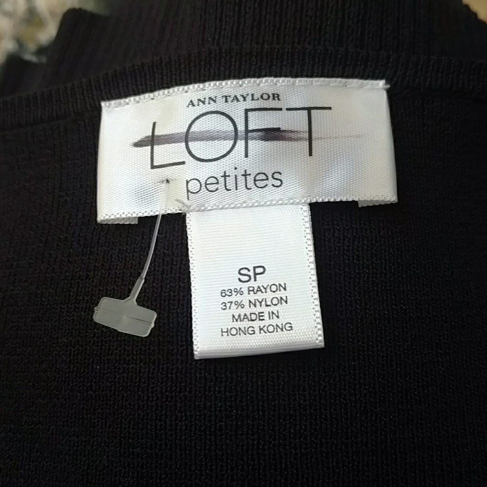 Loft Black/White Ruffled Button-Up Cardigan - Picture 5 of 5